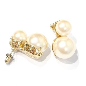 Vintage Givenchy Pearl Logo Earrings